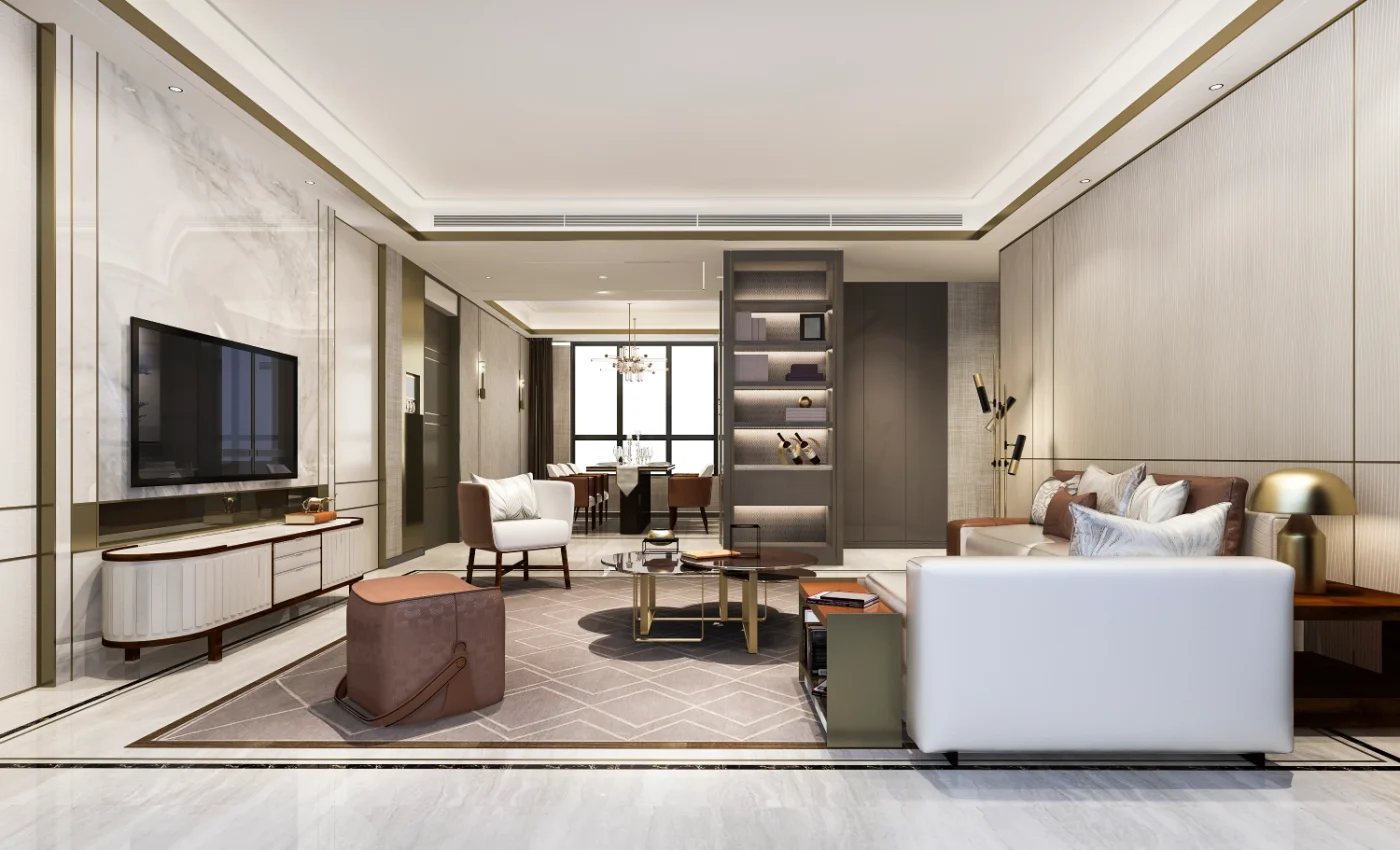 loft-luxury-living-room-with-bookshelf-near-dining-table